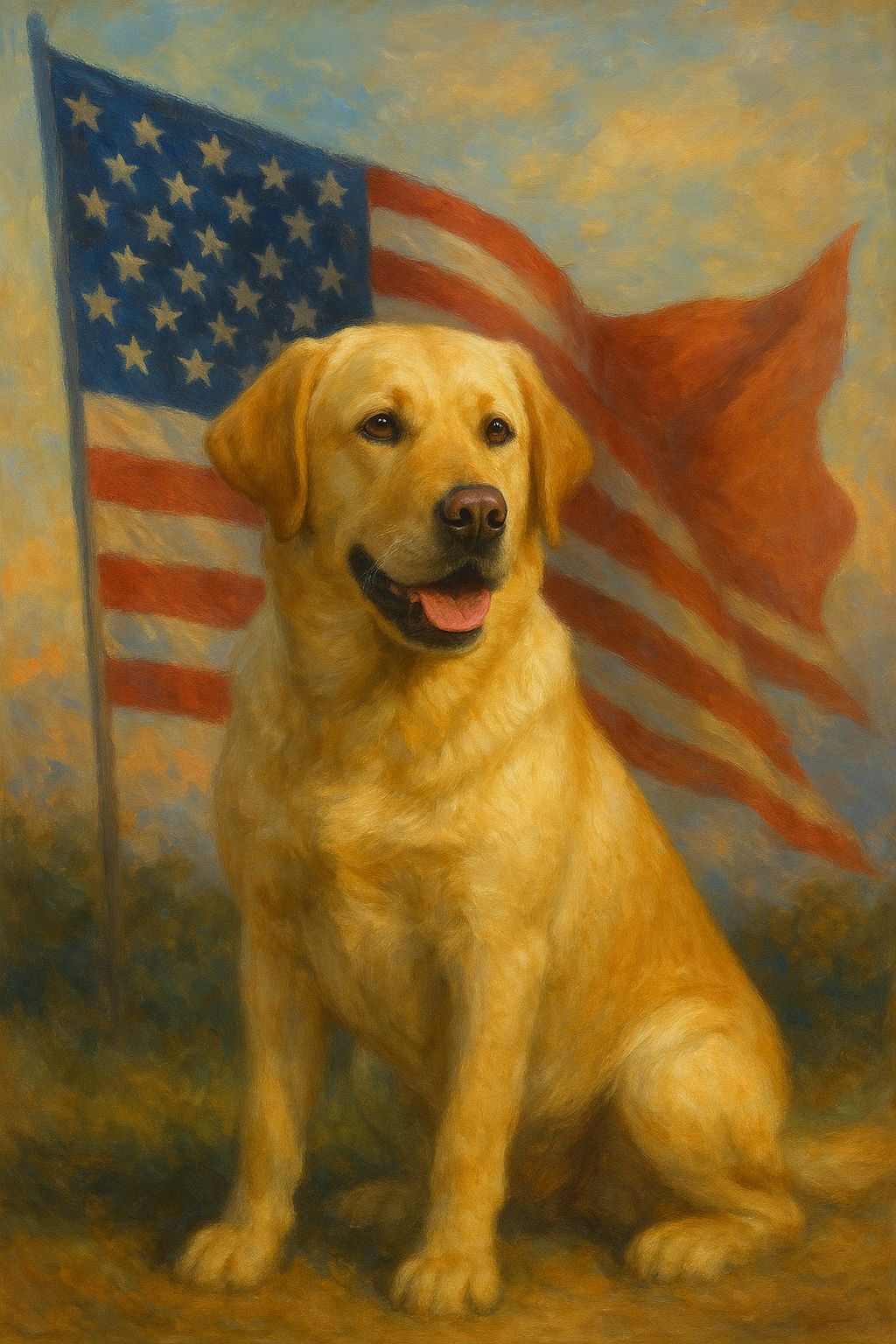 Labrador puppies with their mother